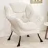 Large Lazy Chair with Pillow and Storage Pocket - Beige