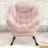 Large Lazy Chair with Pillow and Storage Pocket - Pink