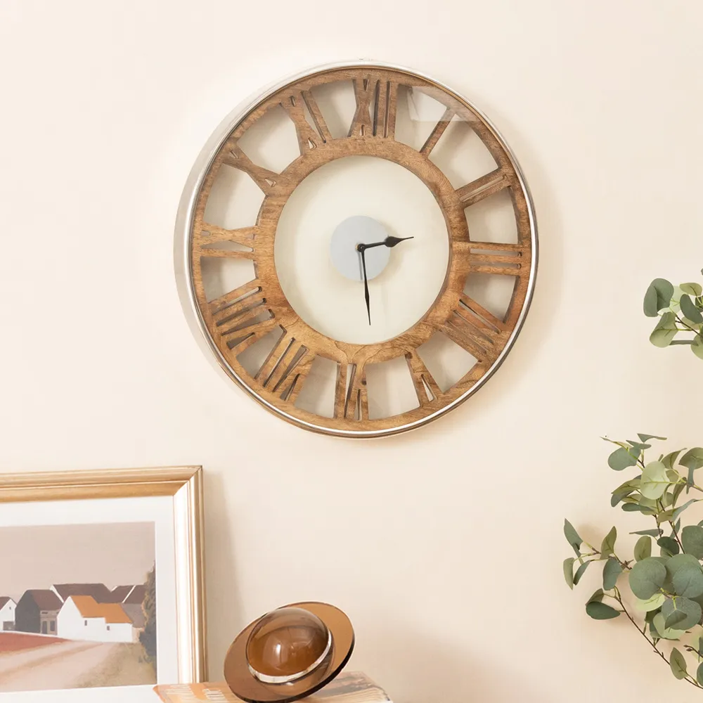Large Round Silent Wall Clock 50cm - Multi
