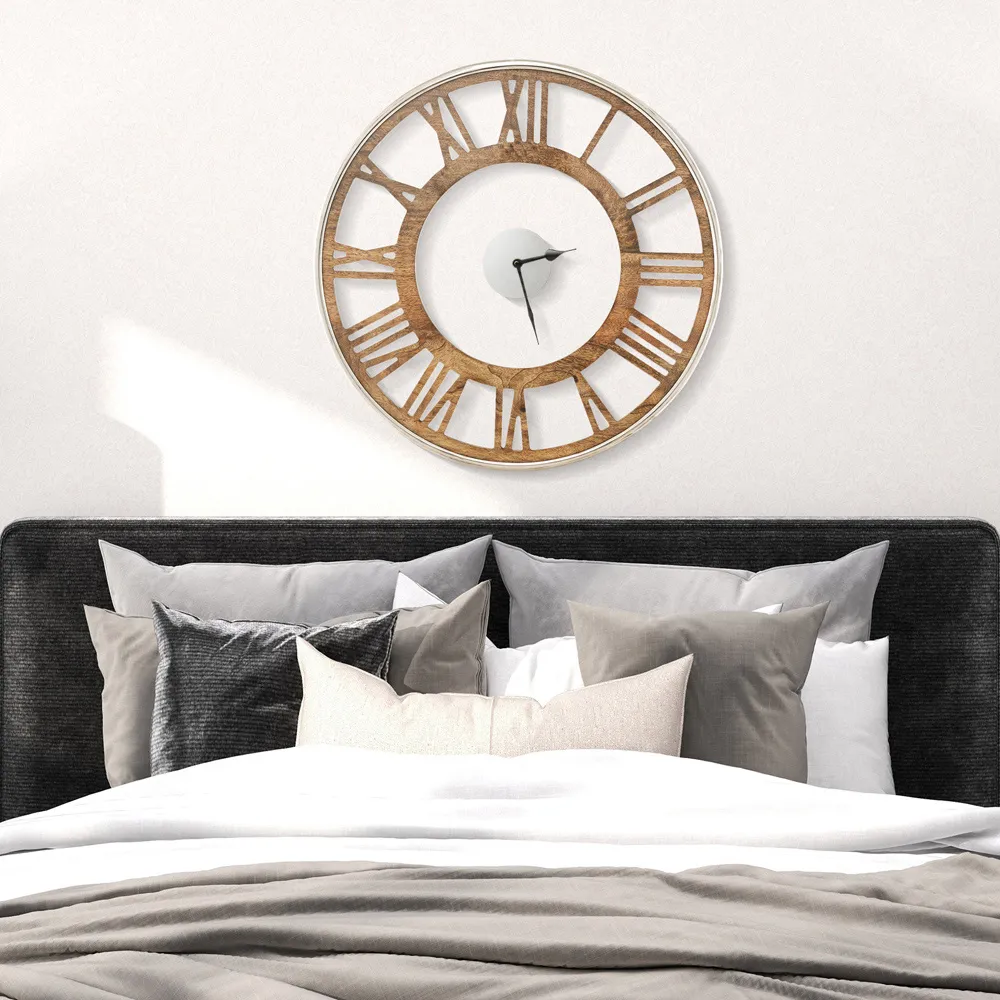 Large Round Silent Wall Clock 50cm - Multi