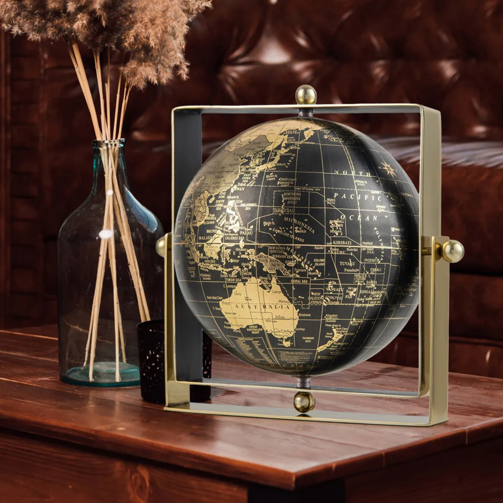 Large Swivel Educational Geographic World Globe - Yellow