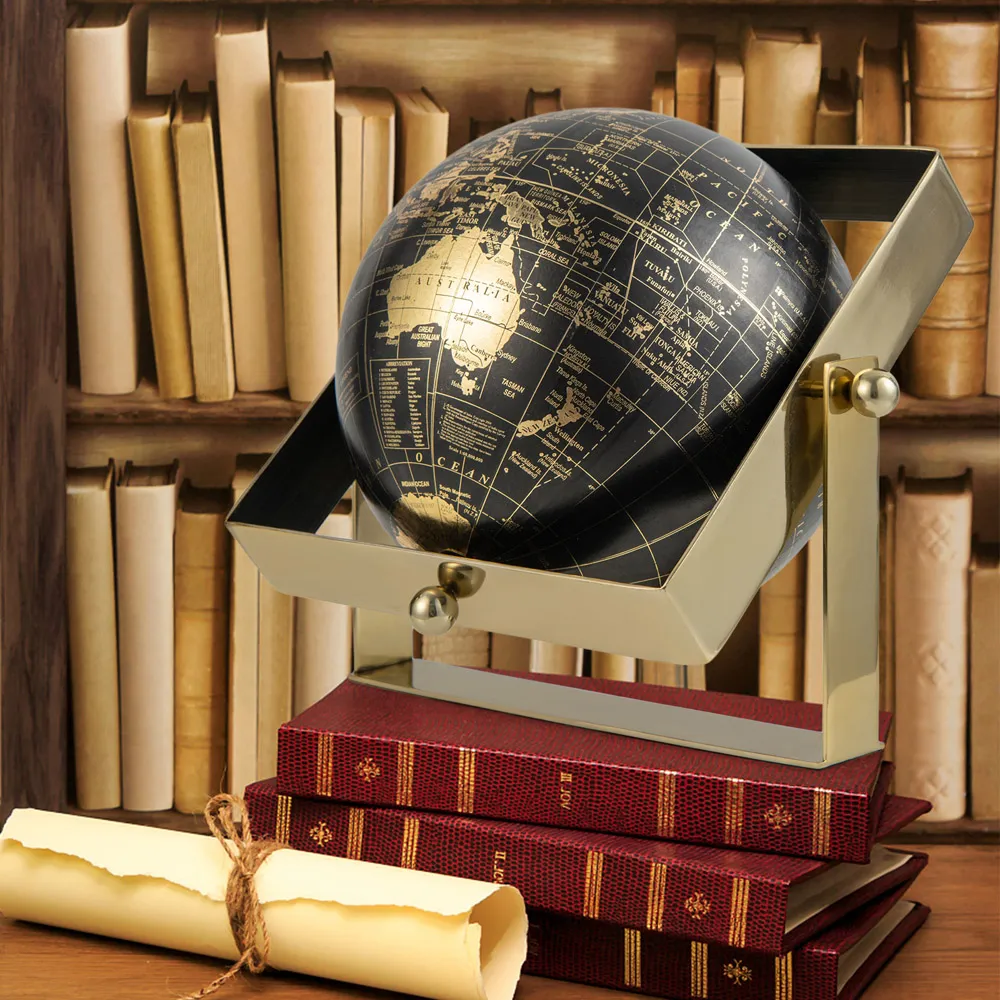 Large Swivel Educational Geographic World Globe - Yellow