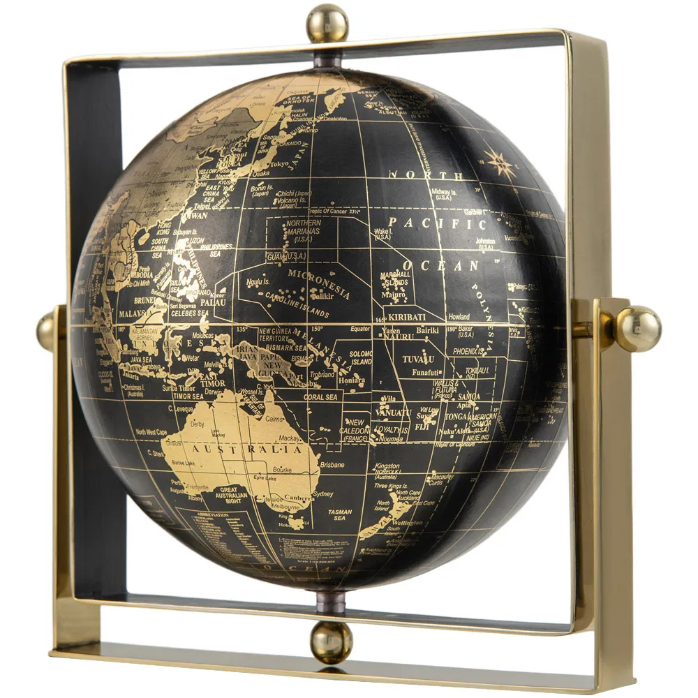 Large Swivel Educational Geographic World Globe - Yellow image