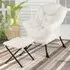 Lazy Chair with Ottoman - Beige, Sherpa