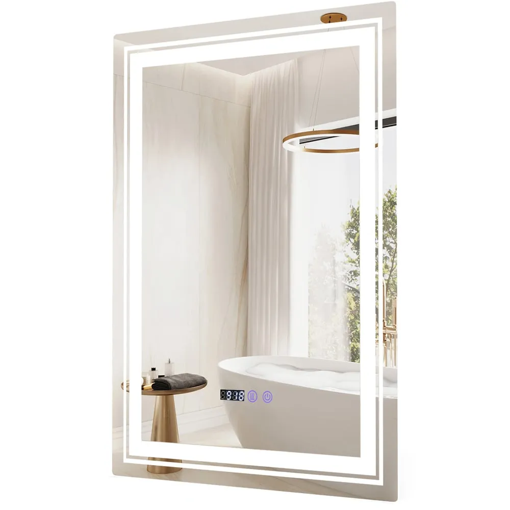 LED Anti Fog Vanity Mirror - Silver