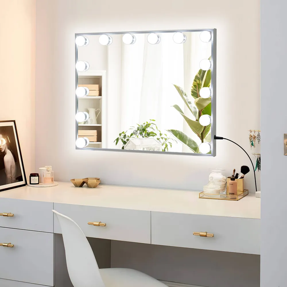 LED Light Tabletop Wall Mirror - Multi