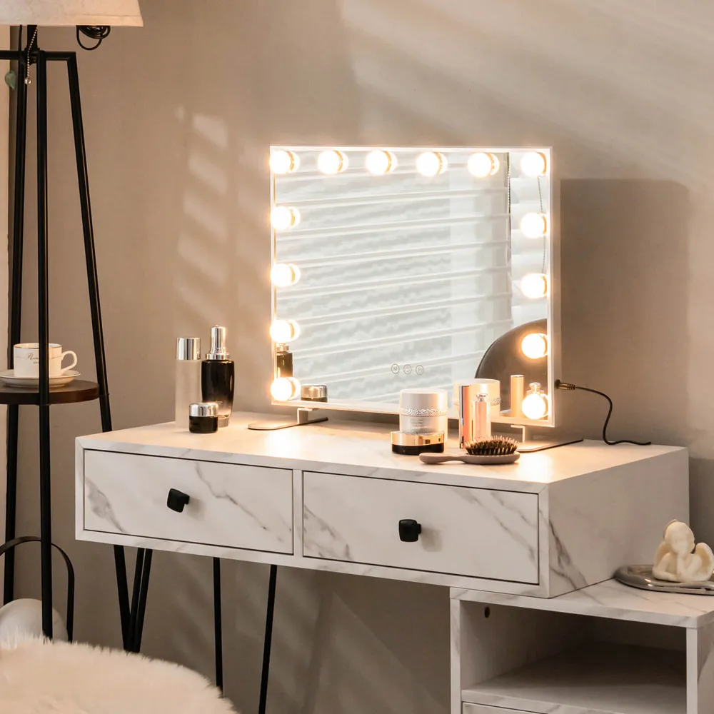 LED Light Tabletop Wall Mirror - Multi