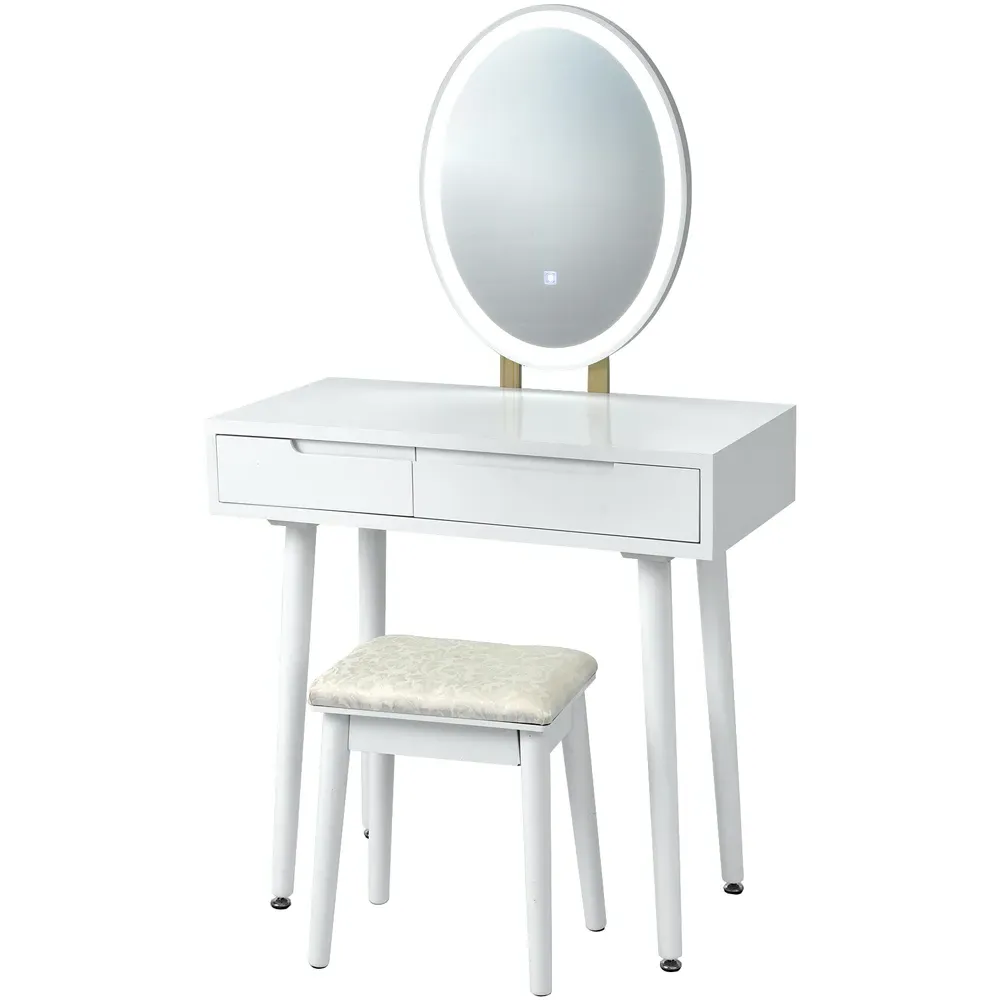 LED Light Vanity Table Set - White