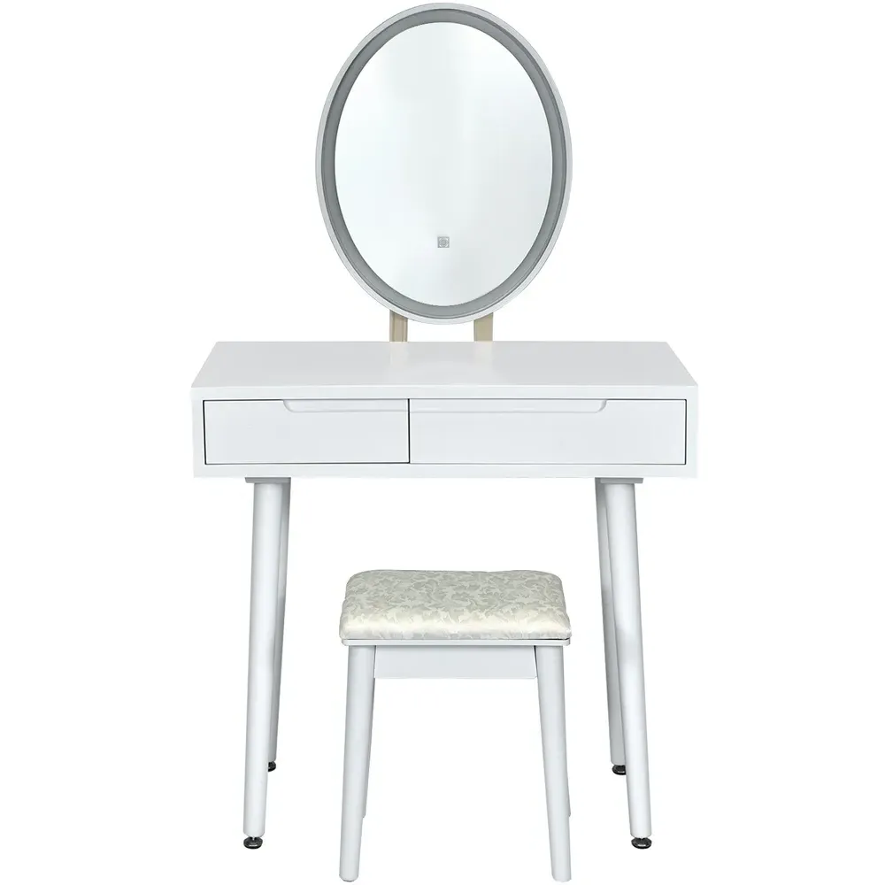 LED Light Vanity Table Set - White
