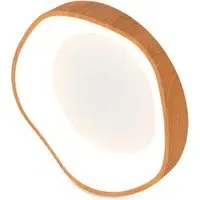 LED Mount Ceiling Light with Wood Pattern - Cream, Metal