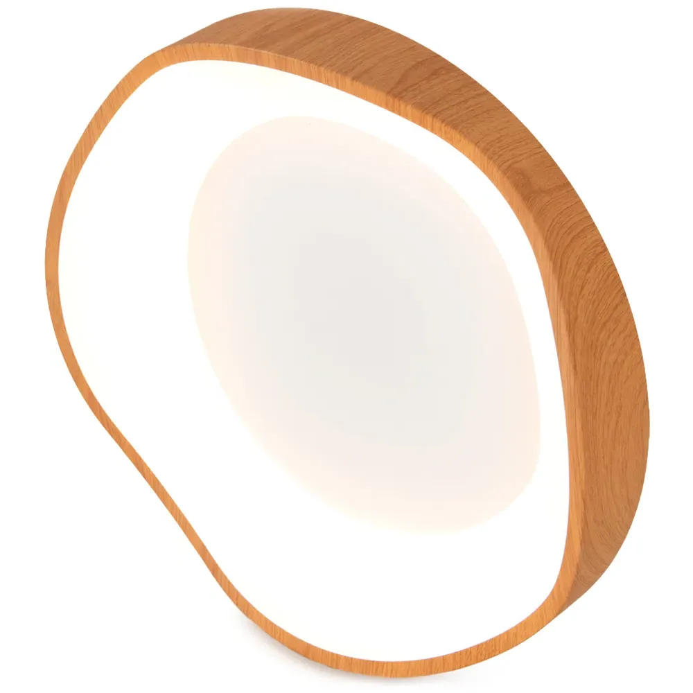 LED Mount Ceiling Light with Wood Pattern - Cream, Metal