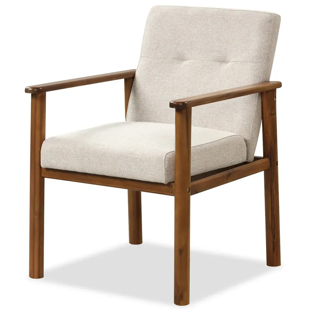 Linen Soft Cushioned Accent Chair - Cream