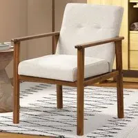Linen Soft Cushioned Accent Chair - Cream