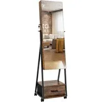 Lockable Mirrored Jewellery Cabinet - Coffee, MDF