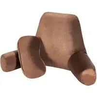 Memory Foam Back Support Cushion with Pockets - Brown