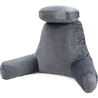 Memory Foam Back Support Cushion with Pockets - Grey