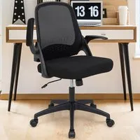 Mesh Swivel Office Chair with Lumbar Support - Black