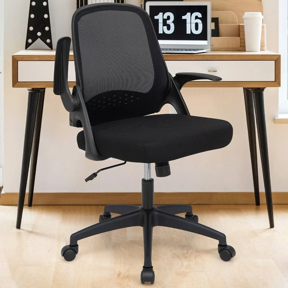 Mesh Swivel Office Chair with Lumbar Support - Black image