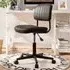 Mid-Back Office Chair with Height Adjustment - Black, PU Leather