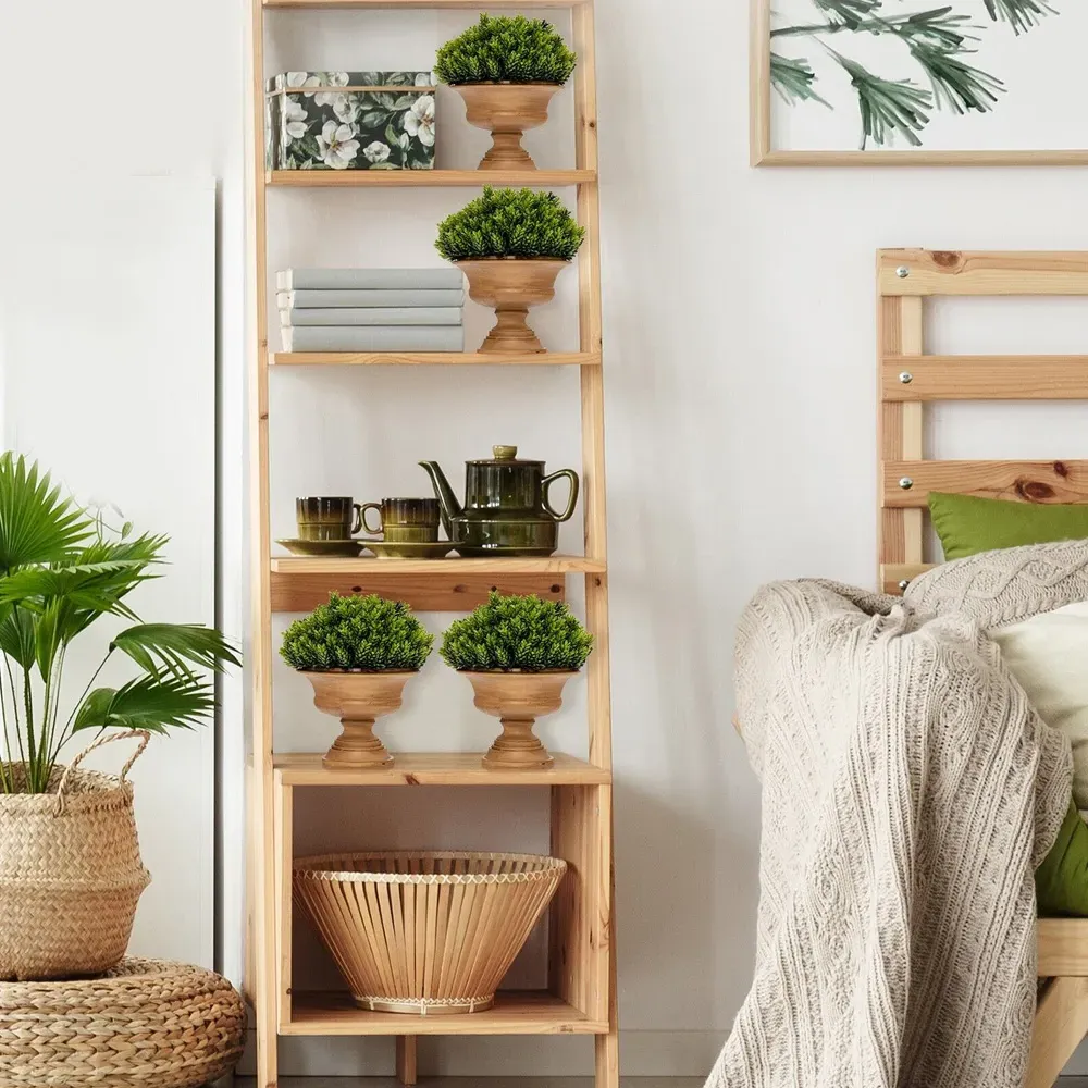 Mini Faux Pine Cone Tree In Pot 4 Pack - Green