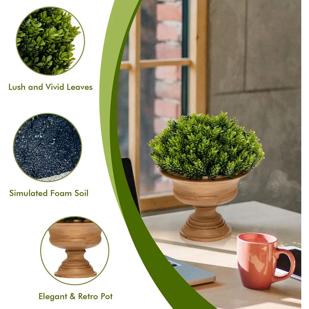 Mini Faux Pine Cone Tree In Pot 4 Pack - Green