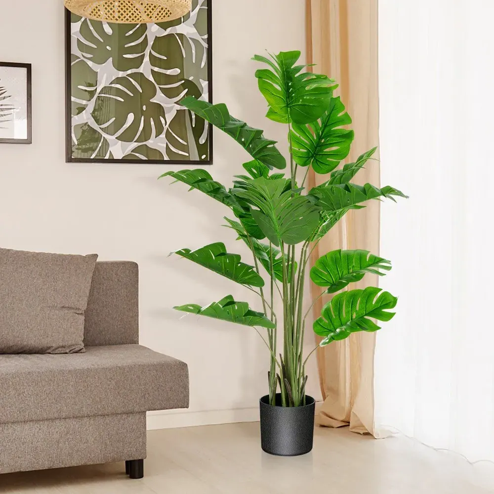 Monstera Plant 5ft with Pot - Green, PEVA