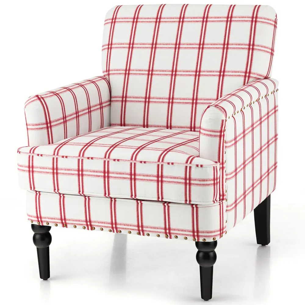 Nailhead Trim Accent Chair - Red
