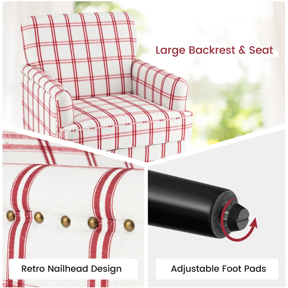 Nailhead Trim Accent Chair - Red