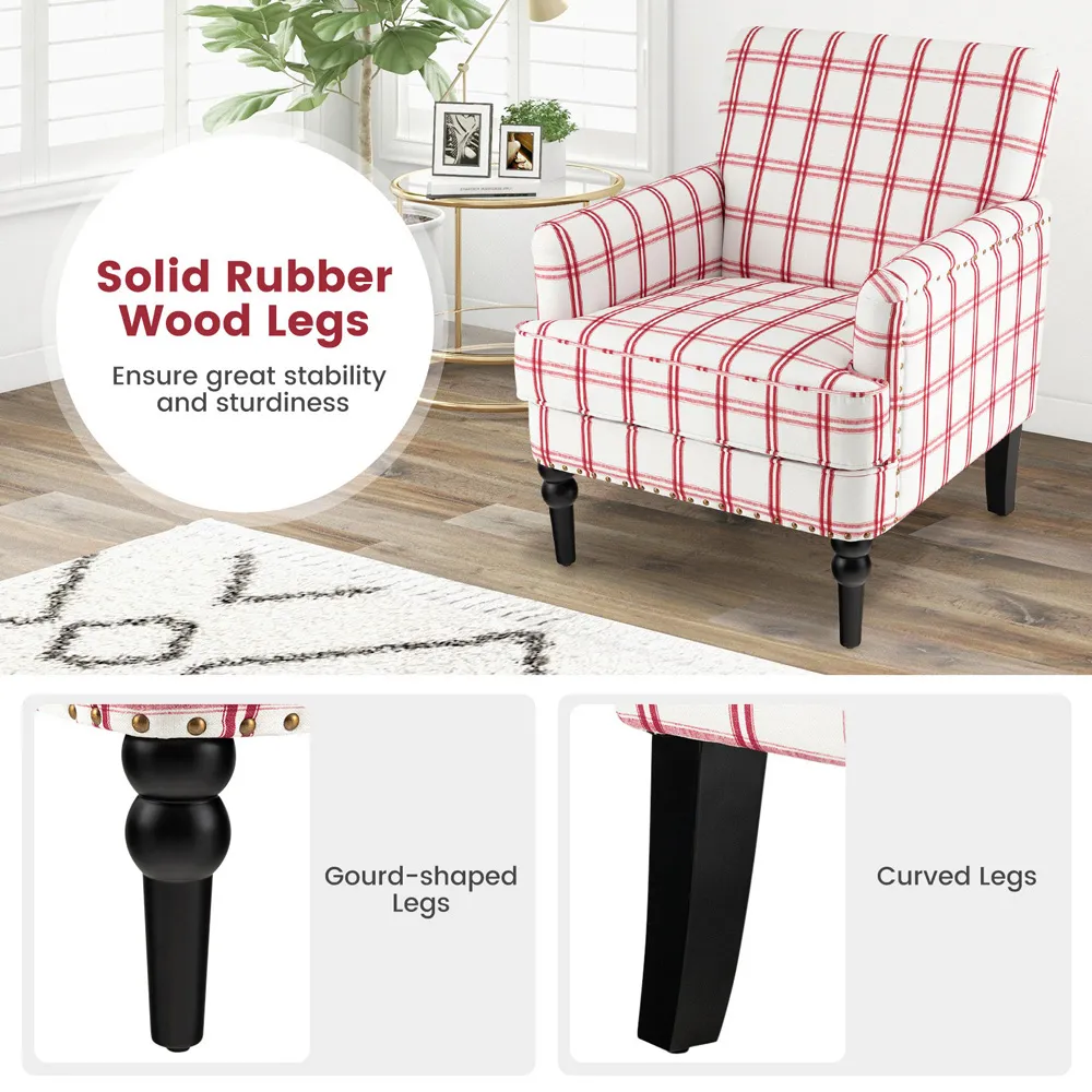 Nailhead Trim Accent Chair - Red