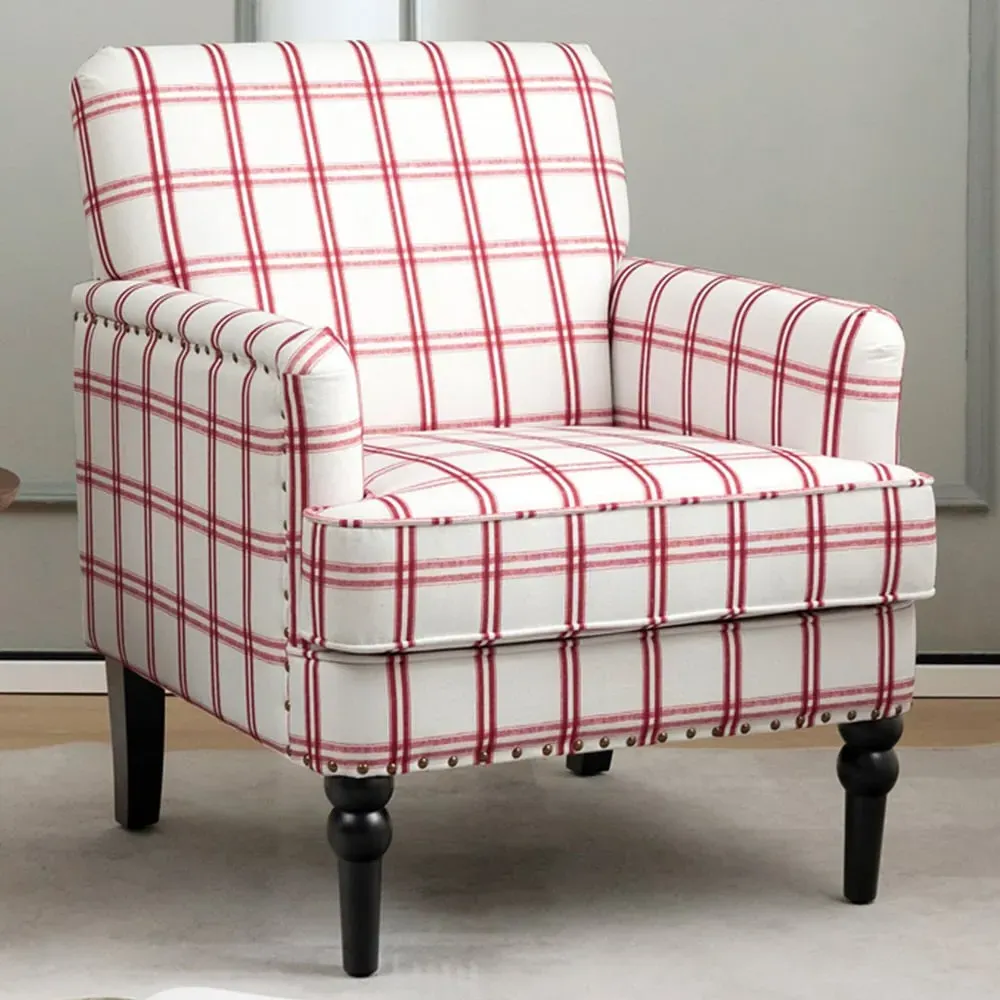 Nailhead Trim Accent Chair - Red image