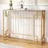 Narrow Console Table with Geometric Frame - White, Marble
