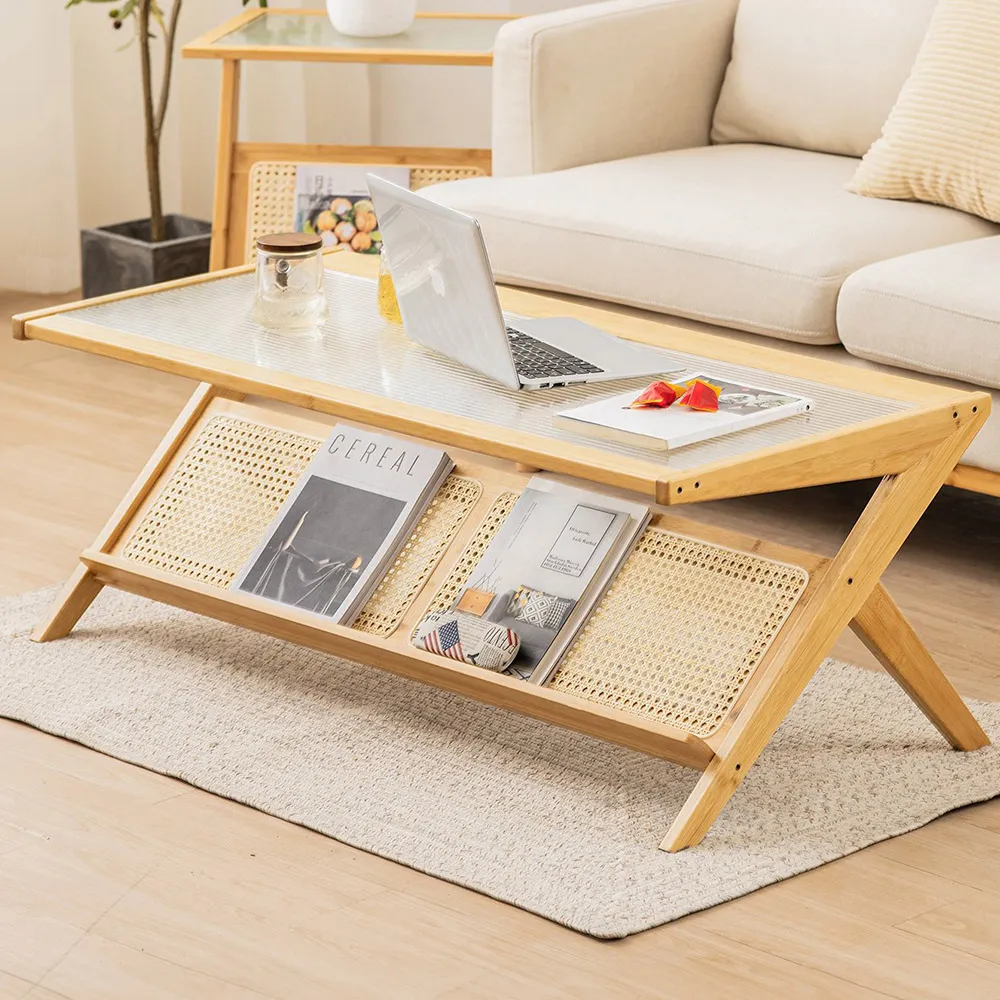 Natural Bamboo Coffee Table - Cream image
