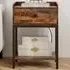 Nightstand with Charging Station - Brown