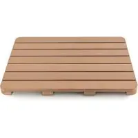 Non Slip Slatted Shower Mat - Brown