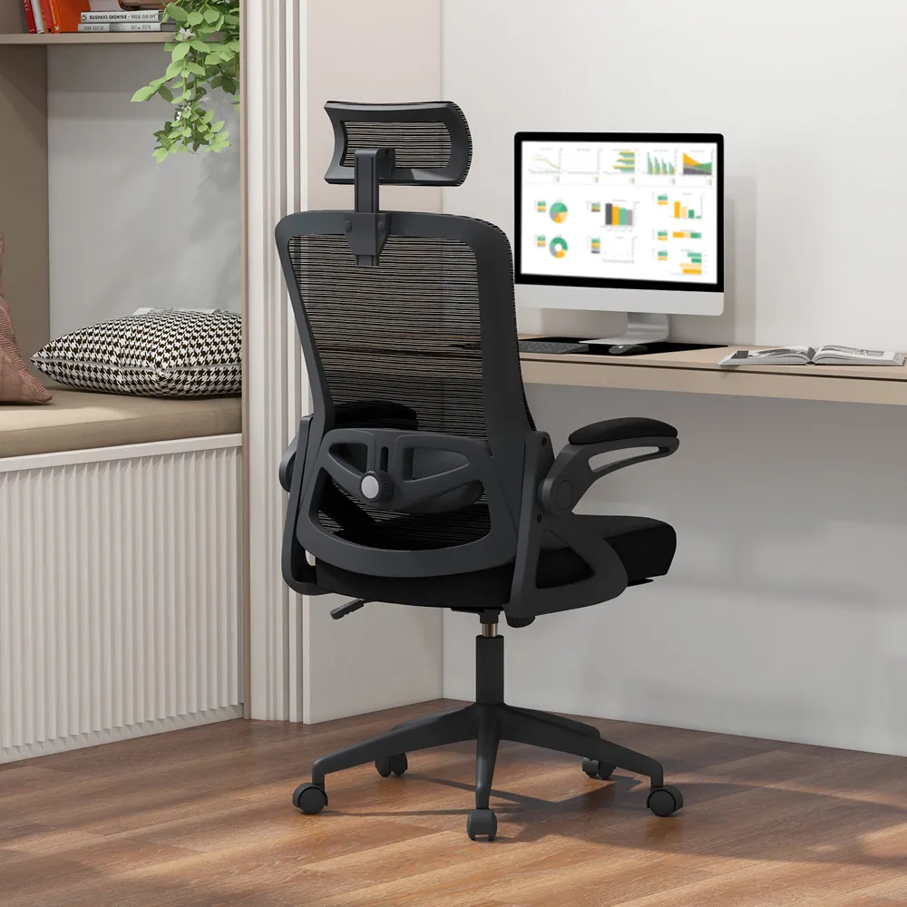 Office Chair with Adjustable Lumbar Support - Black