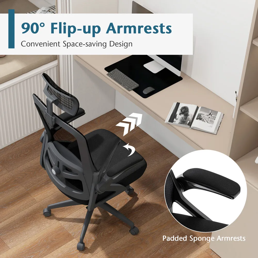 Office Chair with Adjustable Lumbar Support - Black