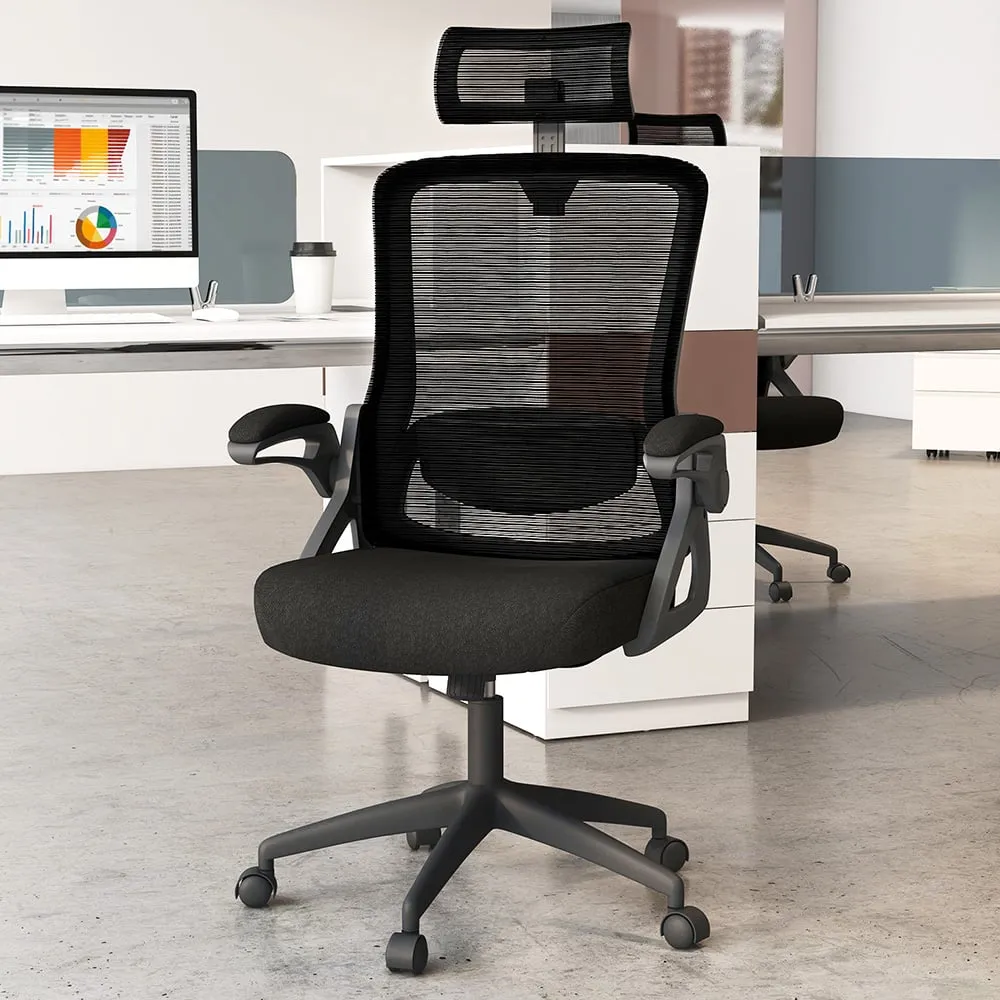 Office Chair with Adjustable Lumbar Support - Black image