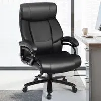Office Chair with Padded Armrests - Black