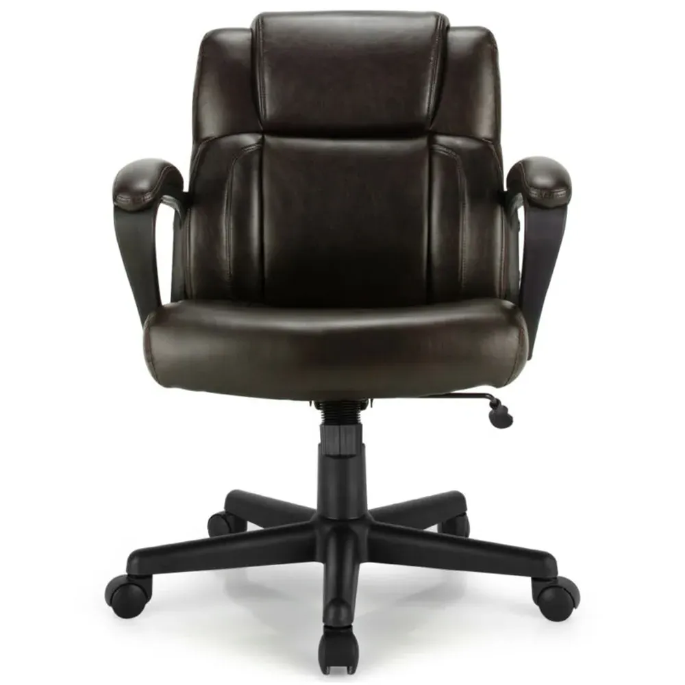 Office Chair with Rocking Function - Brown, PU Leather