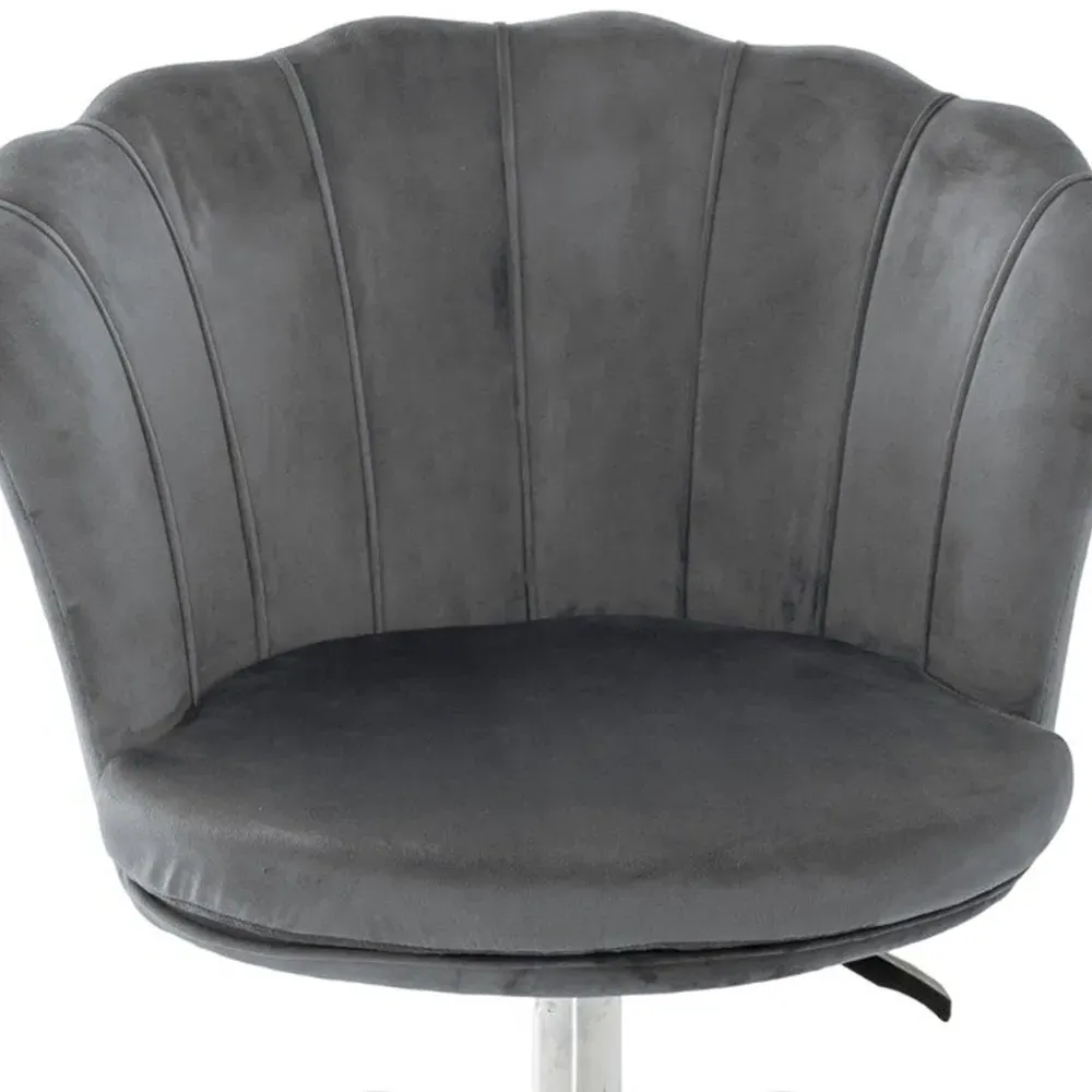 Office Chair with Wheels - Grey, Velvet