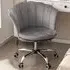 Office Chair with Wheels - Grey, Velvet