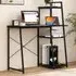 Office Desk with Bookshelf and Host Stand - Black
