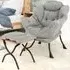 Oversized Lounge Chair with Footrest - Grey, Sherpa