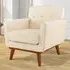 Padded Accent Armchair - Beige, Wood