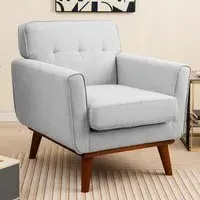 Padded Accent Armchair - Grey, Wood