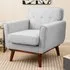 Padded Accent Armchair - Grey, Wood