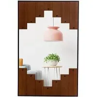 Piano Key Frame Rectangle Wall Mirror - Black