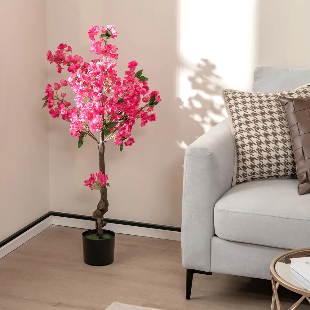Plum Blossom Artificial Tree in Pot 3.4ft - Pink