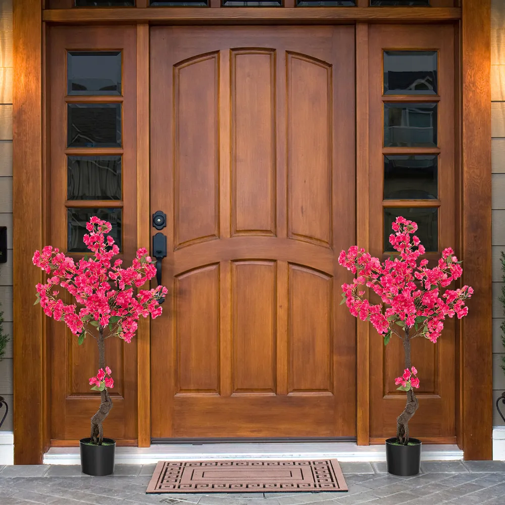 Plum Blossom Artificial Tree in Pot 3.4ft - Pink