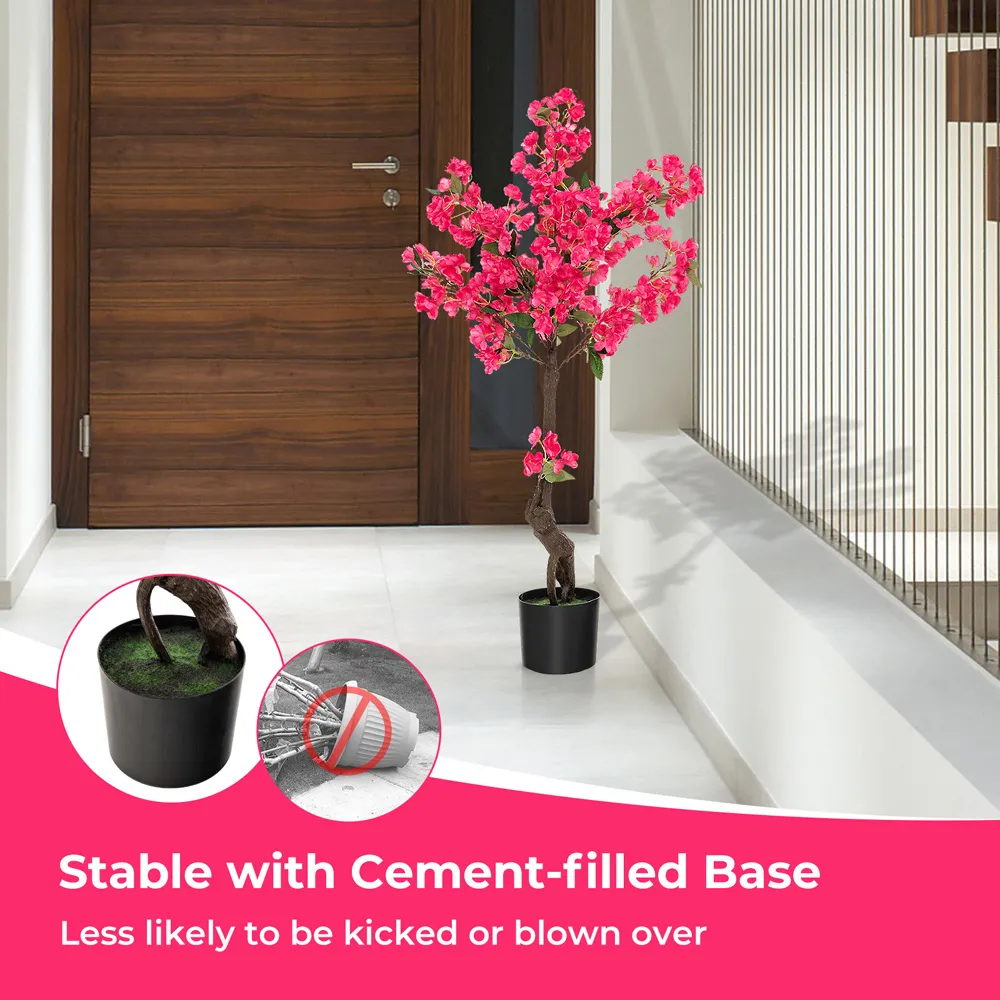 Plum Blossom Artificial Tree in Pot 3.4ft - Pink